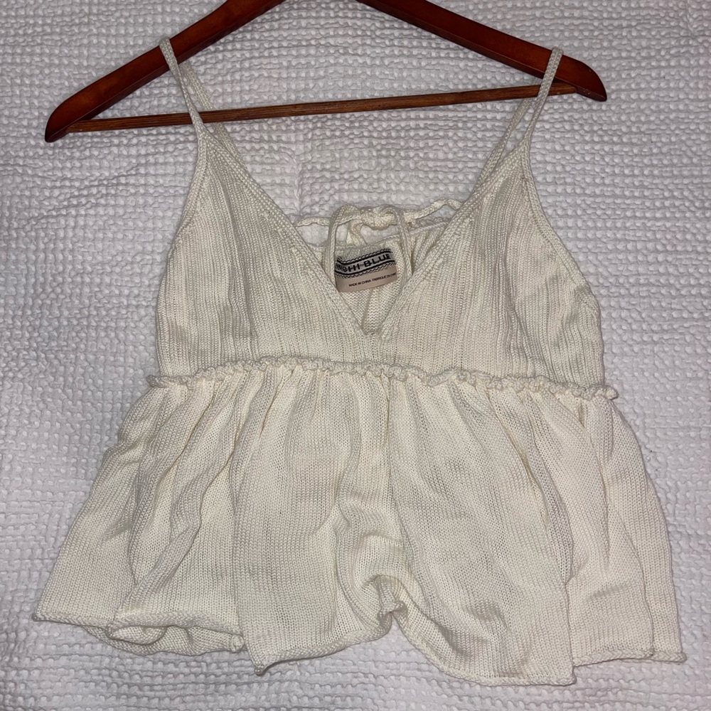 Urban Outfitters Cream Knit Tank Top